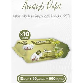 Sleepy Zeytinyağı ve Pamuksu Lifler 90x10'lu 900 Yaprak Islak Havlu