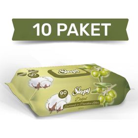 Sleepy Zeytinyağı ve Pamuksu Lifler 90x10'lu 900 Yaprak Islak Havlu