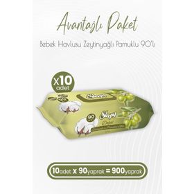Sleepy Zeytinyağı ve Pamuksu Lifler 90x10'lu 900 Yaprak Islak Havlu