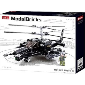 Sluban 330 Parça Model Bricks Siyah Köpekbalığı Helikopter