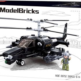 Sluban Model Bricks 330 Parça Siyah Köpek Balığı Helikopter Seti