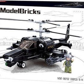 Sluban Model Bricks 330 Parça Siyah Köpek Balığı Helikopter Seti