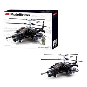 Sluban Model Bricks 330 Parça Siyah Köpek Balığı Helikopter Seti