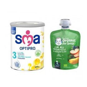 Sma 3 800 gr Probiyotik Devam Sütü + Gerber 90 gr Karışık Meyve Püresi