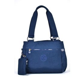 Smart Bags 1125 Lacivert Kumaş Kadın Omuz Çantası