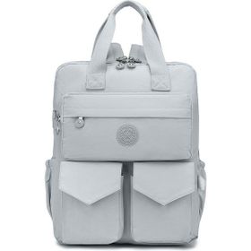 Smart Bags 1175 Açık Gri Büyük Boy Krinkıl Kumaş Kadın Sırt Çantası