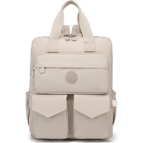 Smart Bags 1175 Bej Büyük Boy Krinkıl Kumaş Kadın Sırt Çantası