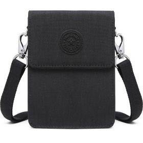 Smart Bags 3173 Küçük Krinkıl Kumaş Siyah Telefonluk Kadın Çantası
