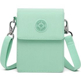 Smart Bags 3173 Küçük Krinkıl Kumaş Yeşil Telefonluk Kadın Çantası