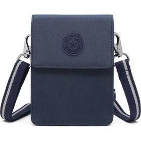 Smart Bags 3173 Lacivert Krinkıl Kumaş Küçük Telefonluk Kadın Çantası