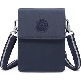 Smart Bags 3173 Lacivert Krinkıl Kumaş Küçük Telefonluk Kadın Çantası