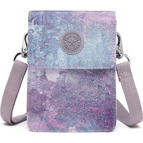 Smart Bags 3173 Mor Flower Krinkıl Kumaş Küçük Telefonluk Kadın Çantası