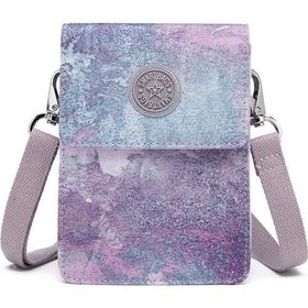 Smart Bags 3173 Mor Flower Krinkıl Kumaş Küçük Telefonluk Kadın Çantası
