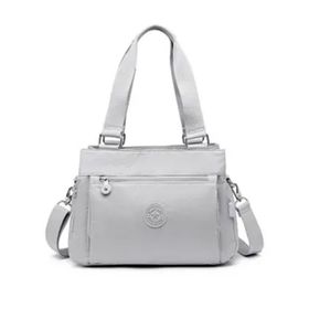 Smart Bags SMB1125 Açık Gri Kumaş Krinkıl Kadın Omuz Çantası