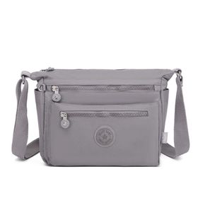 Smart Bags SMB1238 Gri Krinkıl Kumaş Kadın Çapraz Askılı Çanta