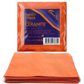 SmartBee Ceranite 10'lu 10x10 cm 200GSM - Turuncu Suede Mikrofiber Seramik Uygulama Bezi