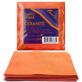 SmartBee Ceranite 10'lu 10x10 cm 200GSM - Turuncu Suede Mikrofiber Seramik Uygulama Bezi