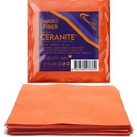 SmartBee Ceranite 10'lu 10x10 cm 200GSM - Turuncu Suede Mikrofiber Seramik Uygulama Bezi