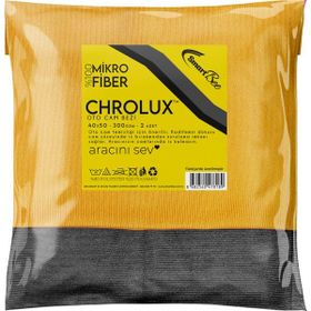 SmartBee Chrolux 300GSM Turuncu-Gri 40x50 cm 2'li Mikrofiber Kalın Cam Bezi
