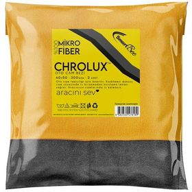 SmartBee Chrolux 300GSM Turuncu-Gri 40x50 cm 2'li Mikrofiber Kalın Cam Bezi