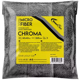 SmartBee Chroma 3'lü 40x40 265GSM - Antrasit Mikrofiber Oto Temizlik Bezi