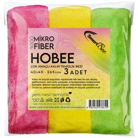 SmartBee Hobee 3'lü Mikrofiber 40x40 cm 265GSM Kalın Temizlik Bezi