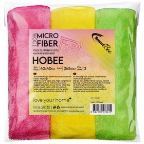 SmartBee Hobee 3'lü Mikrofiber 40x40 cm 265GSM Kalın Temizlik Bezi
