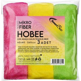 SmartBee Hobee 3'lü Mikrofiber 40x40 cm 265GSM Kalın Temizlik Bezi