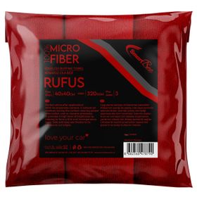 SmartBee RUFUS 3'lü Mikrofiber 40x40 cm 320GSM - Kırmızı Lazer Kesim Cila Bezi