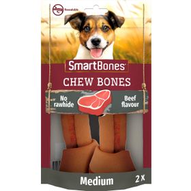 SmartBones Sığır Etli Medium Düğüm Kemik 2'li 158 gr Köpek Ödülü