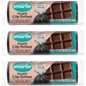 Smarter 3'lü Çikolata Kokulu Büzgülü Büyük Boy Çöp Torbası