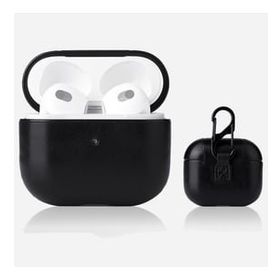 Smcase Apple Airpods 3. Nesil Kancali Suni Deri Silikon SF9 Kılıf