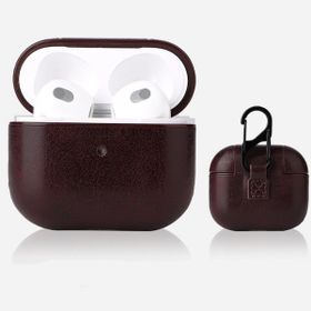 Smcase Apple Airpods 3. Nesil Kancali Suni Deri Silikon SF9 Kılıf
