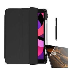 Smcase Apple iPad Air 10.9 2022 5. Nesil Standli Kalem Bölmeli Arkasi Seffaf NT22 Nano Kalem Kılıf