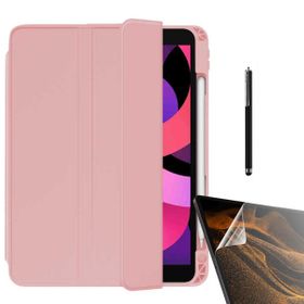 Smcase Apple iPad Air 10.9 2022 5. Nesil Standli Kalem Bölmeli Arkasi Seffaf NT22 Nano Kalem Kılıf
