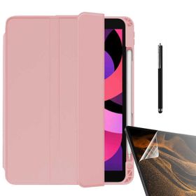 Smcase Apple iPad Pro 12.9 2021 5. Nesil Standli Kalem Bölmeli Arkasi Şeffaf NT22 Nano Kalem Kılıf