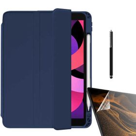 Smcase Apple iPad Pro 12.9 2021 5. Nesil Standli Kalem Bölmeli Arkasi Şeffaf NT22 Nano Kalem Kılıf