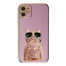 Smcase Apple iphone 11 Standlı Kamera Korumalı Bulldog Silikon Cep Telefonu Kılıfı