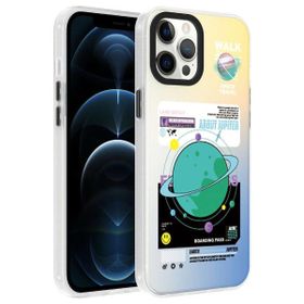 Smcase Apple iPhone 12 Pro Max Dragon Serisi Desenli Sert Kapak Cep Telefonu Kılıfı