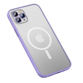 Smcase Apple iPhone 12 Pro Max Lens Korumalı Hassas Tuş Mat Yüzey Mokka Tacsafe Cep Telefonu Kılıfı