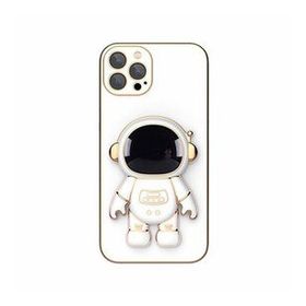 Smcase Apple iPhone 12 Pro Max Standlı Kamera Korumalı Astronot Silikon Cep Telefonu Kılıfı