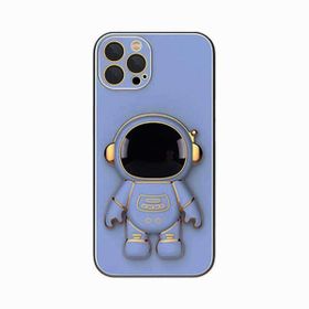 Smcase Apple iPhone 12 Pro Max Standlı Kamera Korumalı Astronot Silikon Cep Telefonu Kılıfı