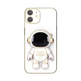 Smcase Apple iPhone 12 Standlı Kamera Korumalı Astronot Silikon Cep Telefonu Kılıfı