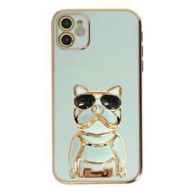 Smcase Apple iPhone 12 Standlı Kamera Korumalı Bulldog Silikon Cep Telefonu Kılıfı