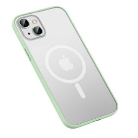 Smcase Apple iPhone 13 Lens Korumalı Hassas Tuş Mat Yüzey Mokka Tacsafe Cep Telefonu Kılıfı