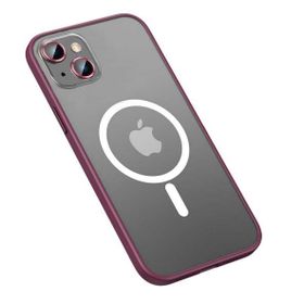 Smcase Apple iPhone 13 Lens Korumalı Hassas Tuş Mat Yüzey Mokka Tacsafe Cep Telefonu Kılıfı