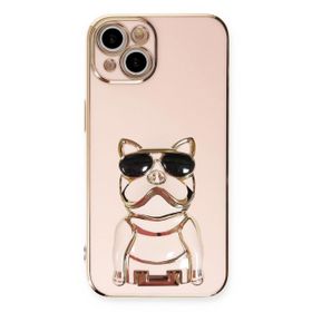 Smcase Apple iPhone 13 Mini Standlı Kamera Korumalı Bulldog Silikon Cep Telefonu Kılıfı