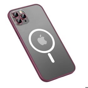 Smcase Apple iPhone 13 Pro Max Lens Korumalı Hassas Tuş Mat Yüzey Mokka Tacsafe Cep Telefonu Kılıfı