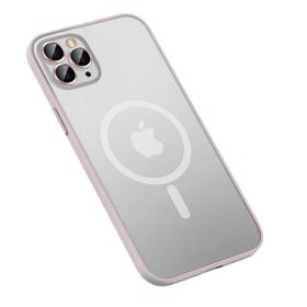 Smcase Apple iPhone 13 Pro Max Lens Korumalı Hassas Tuş Mat Yüzey Mokka Tacsafe Cep Telefonu Kılıfı