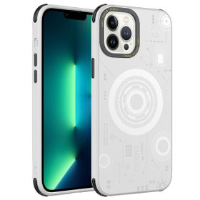 Smcase Apple iPhone 13 Pro Max Wireless Şarj Özellikli Desenli Hot Magsafe Kapak Cep Telefonu Kılıfı